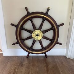 Antique MacTaggart Scott Edinburgh Ships Wheel