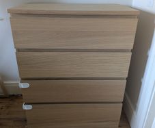 IKEA MALM 4-Drawer Dresser, Wood Finish, Excellent Condition