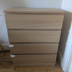 IKEA MALM 4-Drawer Dresser, Wood Finish, Excellent Condition