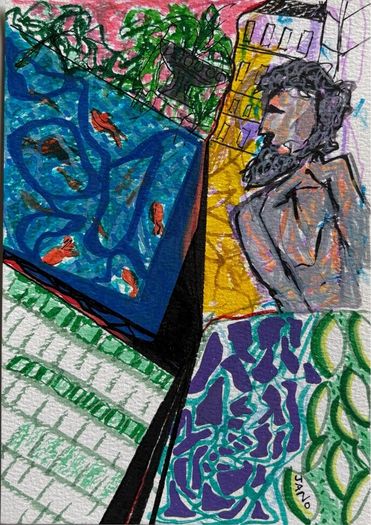 Original Art Figurative Bearded Guy Beard Pop Art