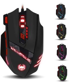 T90 Gaming Mouse 9200 DPI, 8 Buttons Multi-Modes LED lights USB Gaming Mice, Weight Tuning for Laptop, Desktop, PC, Macbook