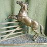 Vintage Large Solid Brass Horse on Base Horse Jumping Gate 11" x 9,5" Image 9