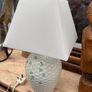 Vintage Belleek Ceramic Lamp and Shade Image 3