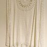 White Crochet Mini Beach Dress Size L Boho Style Image 3