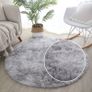 Round Rugs for Bedrooms Fluffy Living Room Circle Area Rug Soft Shaggy Carpet for Kids Room Floor Mat (Grey, 80cm) Image 3