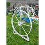 Cart Wheel Bench With Tractor Seats White KAS1354 Image 2