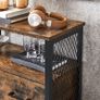 _Bathroom cabinet, sideboard, storage cabinet, adjustable shelf, steel frame, for living room, kitchen, industrial style, vintage brown-black Image 5