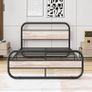 Double Bed Frame with Headboard,Oval-Shaped Platform Bed with Under-Bed Storage Image 5