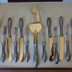 Cake server, Couvert (1) - .800 silver - Italy
