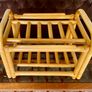 Sturdy Versatile Rattan and Bamboo Low Stool Footstool VGC Image 8