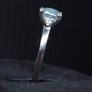 Vintage 9ct White Gold Aquamarine Diamond Ring Size 58 Image 5