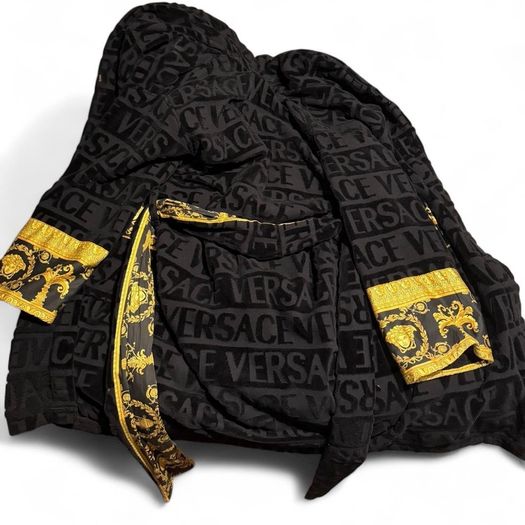 Black and gold Versace bath robe