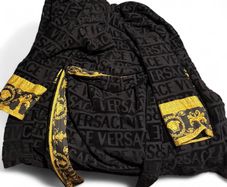 Black and gold Versace bath robe