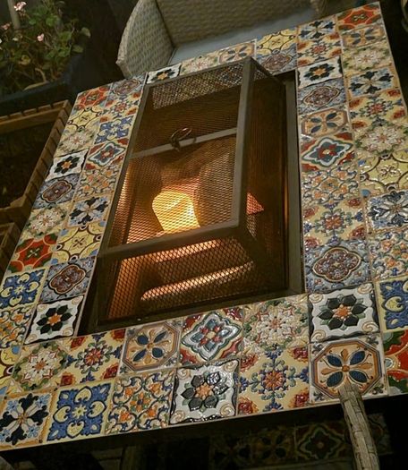 Mosaic Table with fire pit
