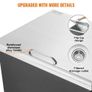 Drop in Ice Chest, 28"L x 16"W x 17"H Stainless Steel Ice Cooler, Commercial Ice Bin with Hinged Cover Image 5
