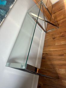 console table glass and chrome