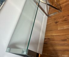 console table glass and chrome