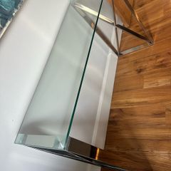 console table glass and chrome