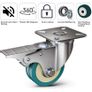 Castor Wheels with Brake Heavy Duty Swivel Wheels for Furniture 50mm + Screws 200KG Image 5