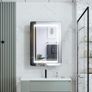 Bathroom Mirror Cabinets  and Shaver Socket 50x70cm Anti Fog, Dimmer, Touch Switch, Glass Shelves, IP44 Image 9