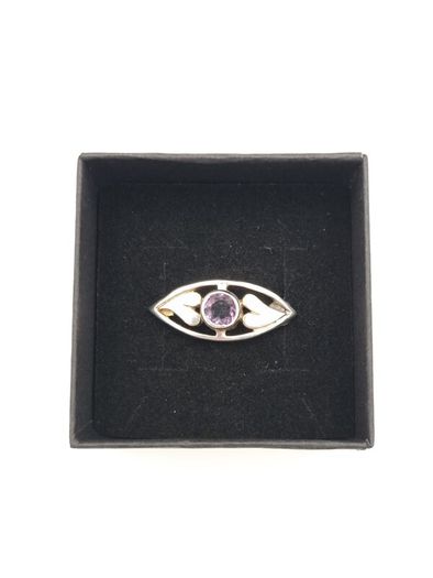 Silver Amethyst Brooch