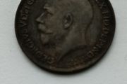 1917 Great Britain Farthing from the United Kingdom, featuring King George V.