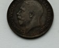 1917 Great Britain Farthing from the United Kingdom, featuring King George V.