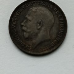 1917 Great Britain Farthing from the United Kingdom, featuring King George V.