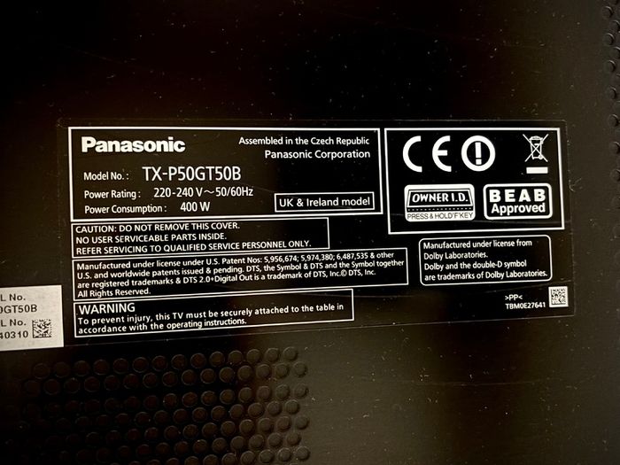 50" Panasonic HD TV