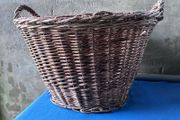 Large vintage wicker log basket