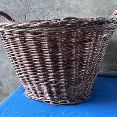 Large vintage wicker log basket