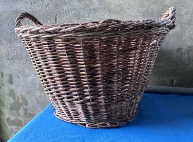 Large vintage wicker log basket