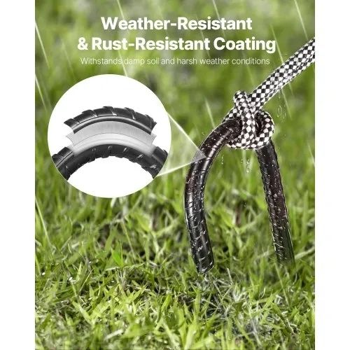 406,4 mm / 16-Inch 24 Pack Rebar Stakes Heavy Duty J Hook Galvanized Ground Anchors