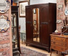 Early 20th Century Mahogany Triple Wardrobe