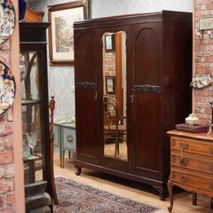 Early 20th Century Mahogany Triple Wardrobe