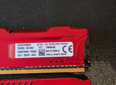 2x4gb Ddr3 1866 Mhz Cl10 1.5v Reference Hx318c10frk2/8