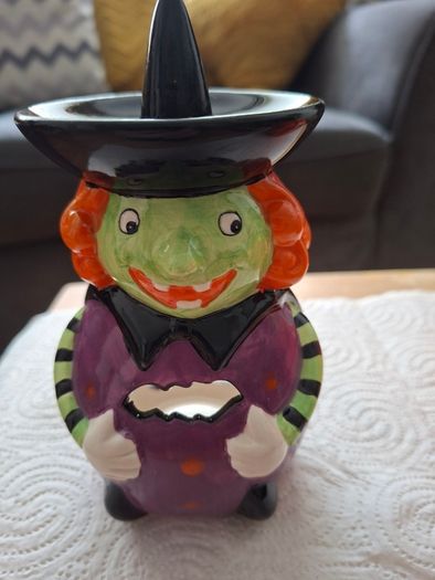 Halloween Ceramic Tealight/Burner Witch Candle Holder