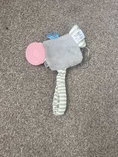 Elephant teether and soother holder