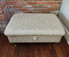 Laura Ashley Luxury Upholstered Storage Ottoman, Excellent Condition