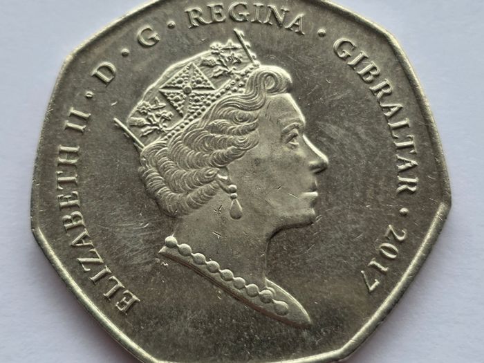 Gibraltar 50 pence 2017 coin - 50 Anniversary of the Referendum