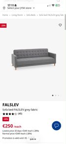 FALSLEV sofa bed grey