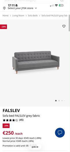 FALSLEV sofa bed grey