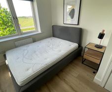 Double Bedroom Set - Bed, Mattress, Table & Lamp
