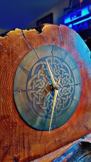 Old Irish bog oak mantle clock