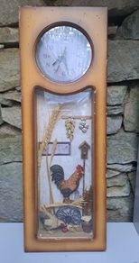 Vintage farm scene Clock chickens