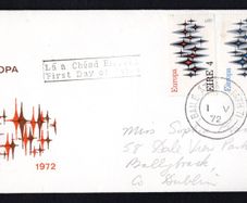 1972 Ireland Europa Commemorative Stamp Illustrated Addressed First Day Cover (FDC)