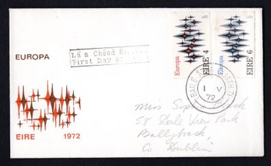 1972 Ireland Europa Commemorative Stamp Illustrated Addressed First Day Cover (FDC)