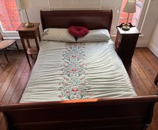 Traditional Wooden Double Bed + Bedside Tables