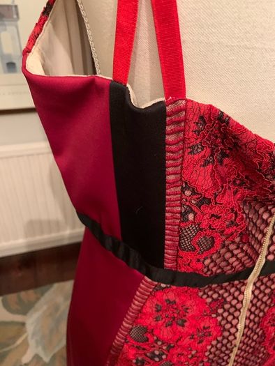 Three Floor Dress in Red lace, perfect condition , UK 12.