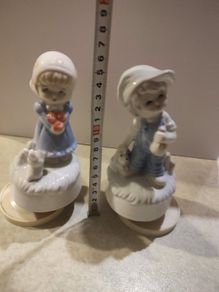 Lovely Boy @girl Muiscal Turn Table Figurines.